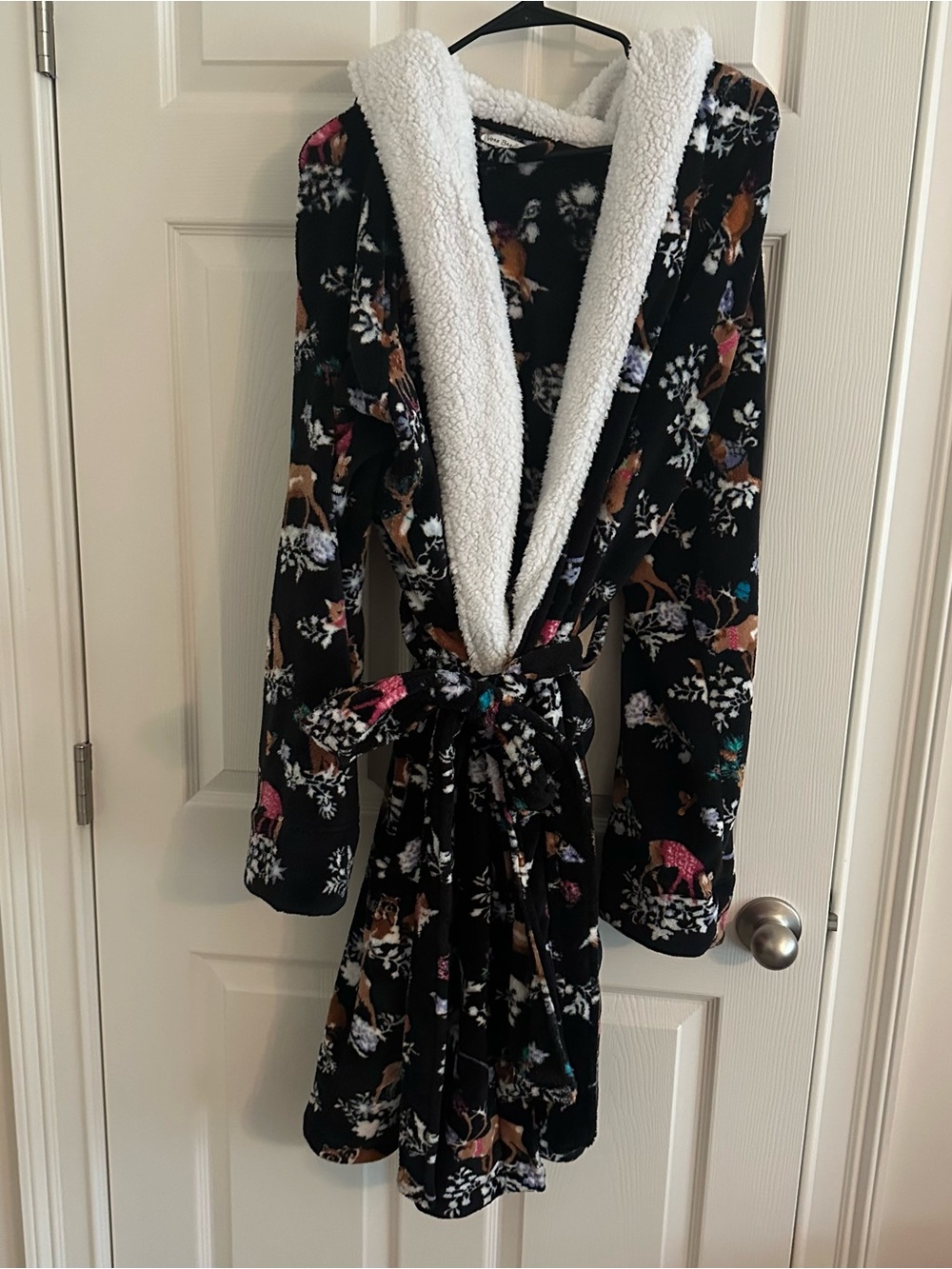 Vera Bradley Hooded Plush Fleece Robe Merry Mischief Woodland Deer Plus 2X/3X